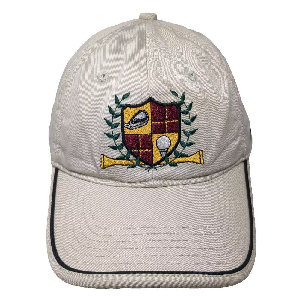 Highland Bay Baseball Cap Beige Black OS Slideback Edward Jones Golf Crest Hat